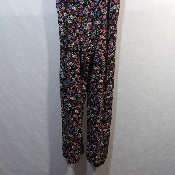 Abercrombie & Fitch Black Floral Overall Jumpsuit Petite Size SP - Picture 3 of 11